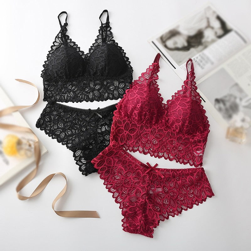 Sexy Lace Underwear French Bra Set Comfortable Women Bras Lingeries Ladies Underwear Suit